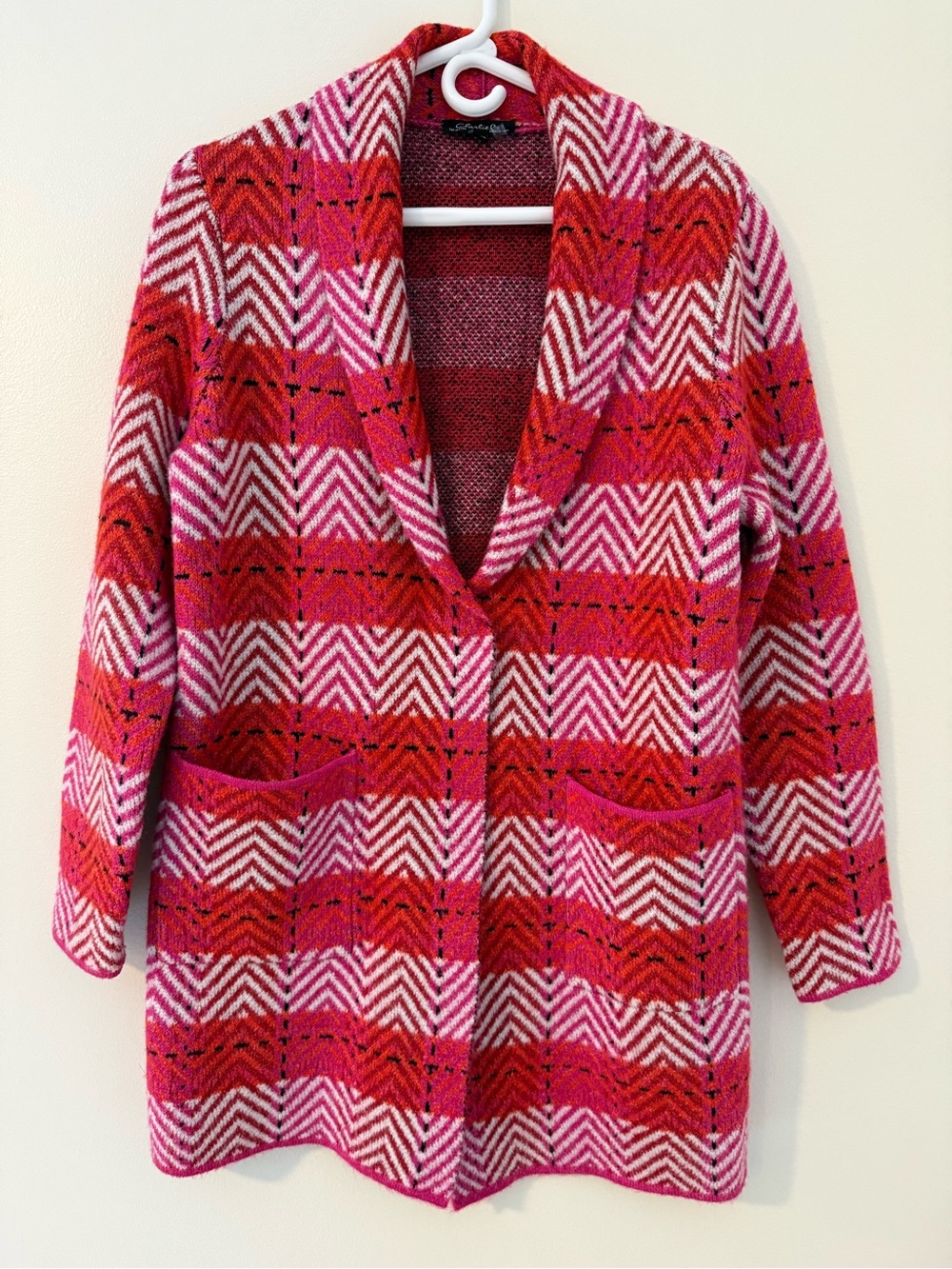 Charlie B Cardigan Sweater/ Jacket Pink Plaid Sz XS